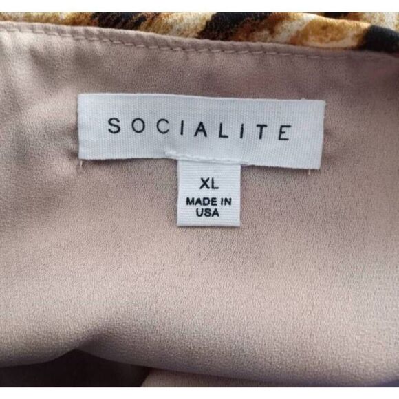 SOCIALITE ORANGE & BLACK TIGER PRINT CAMI SZ XL ADJUSTABLE STRAPS EUC. - Picture 5 of 6